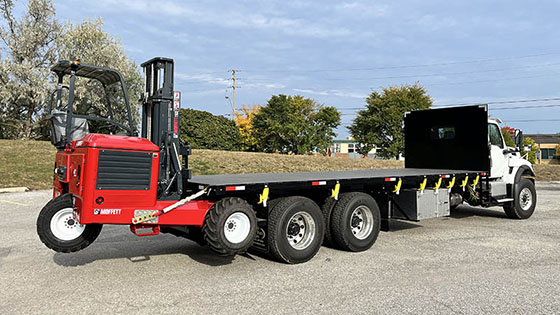 Moffett M8 55.3-10 NX Forklift + International Truck Work-Ready Package for Sale